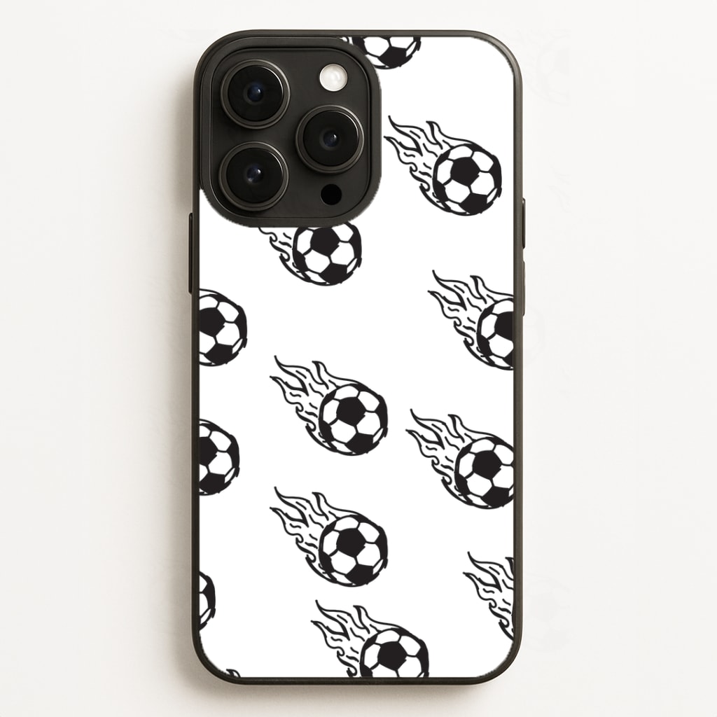 Flaming Football Pattern Phone Case