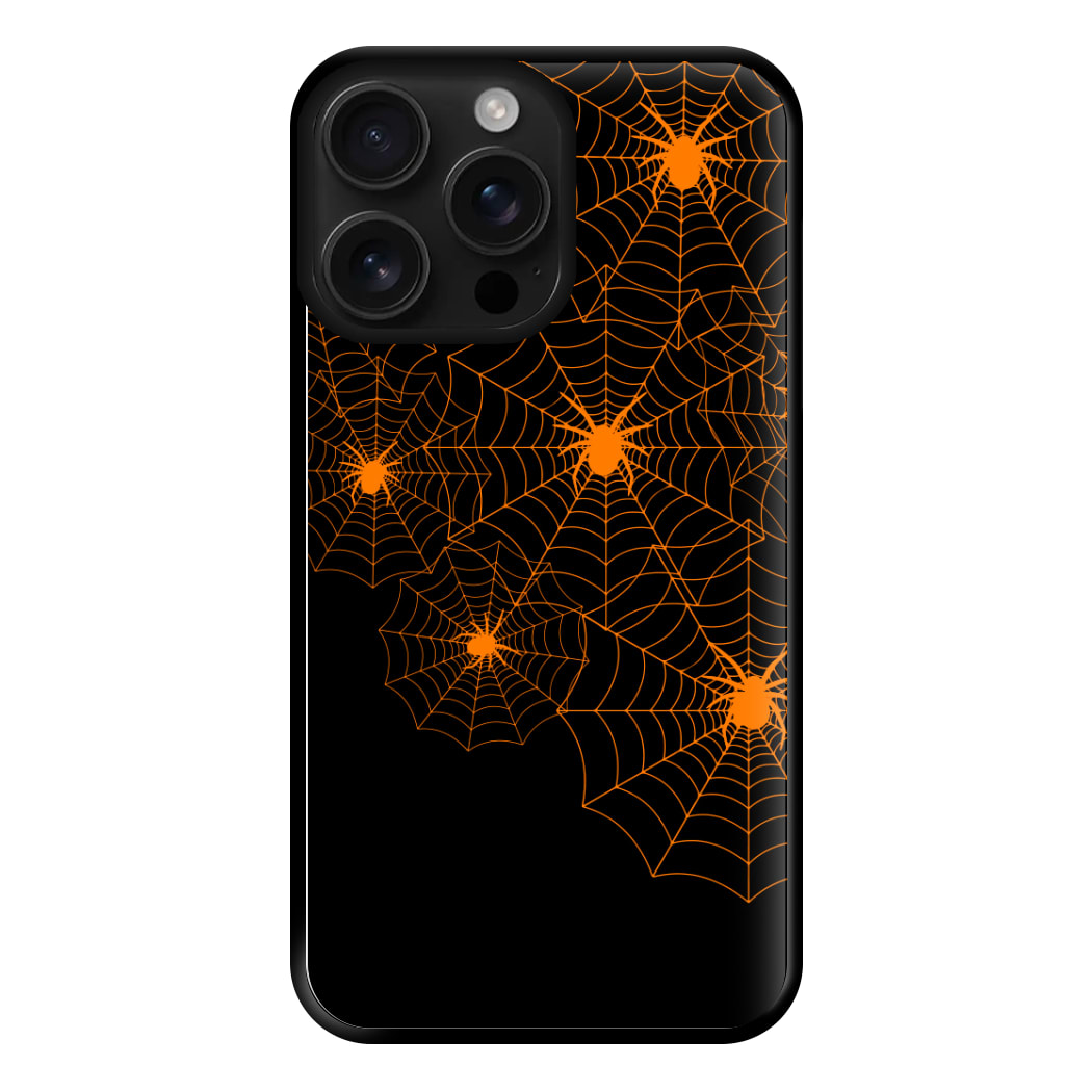 Orange Spider Web Phone Case