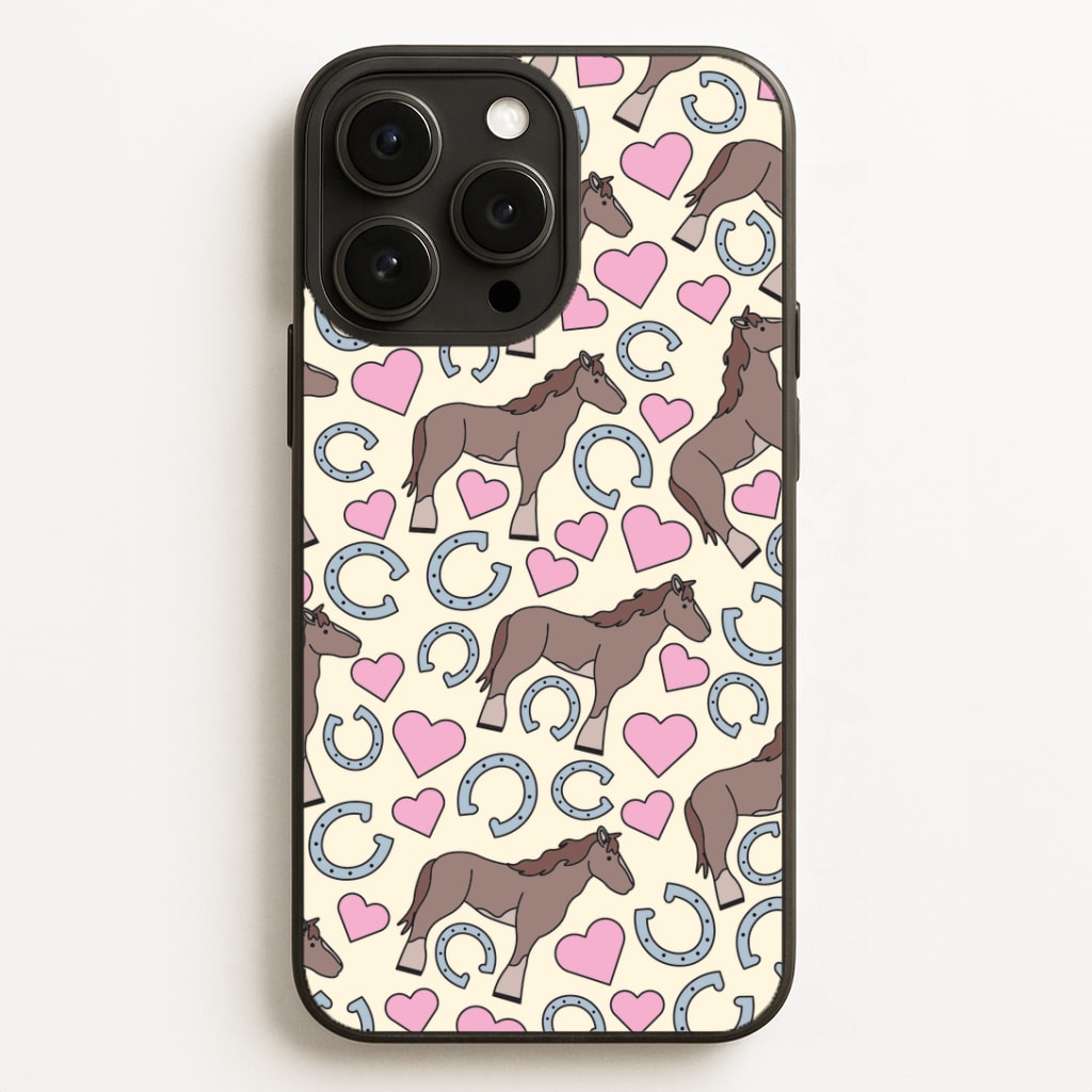 Horses And Horseshoes Pattern - Horses Phone Case