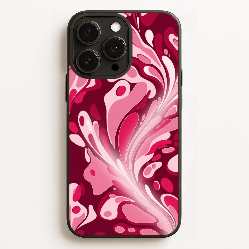 Burgundy & Pink Marble Swirl Phone Case