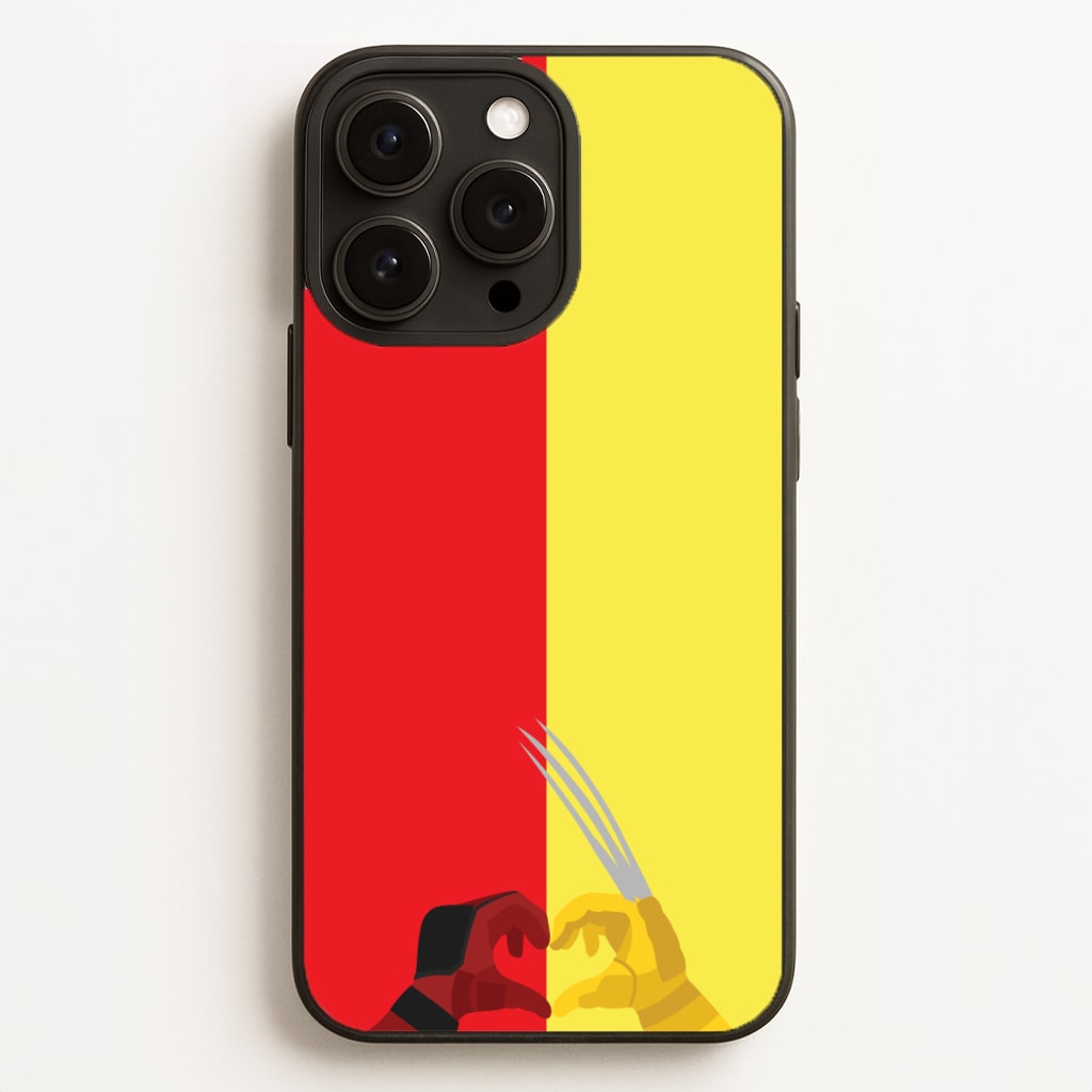 Red And Yellow Heroes Love Heart Phone Case
