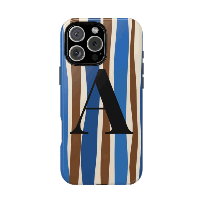 Stripe Initial Personalised Phone Case — Tough case