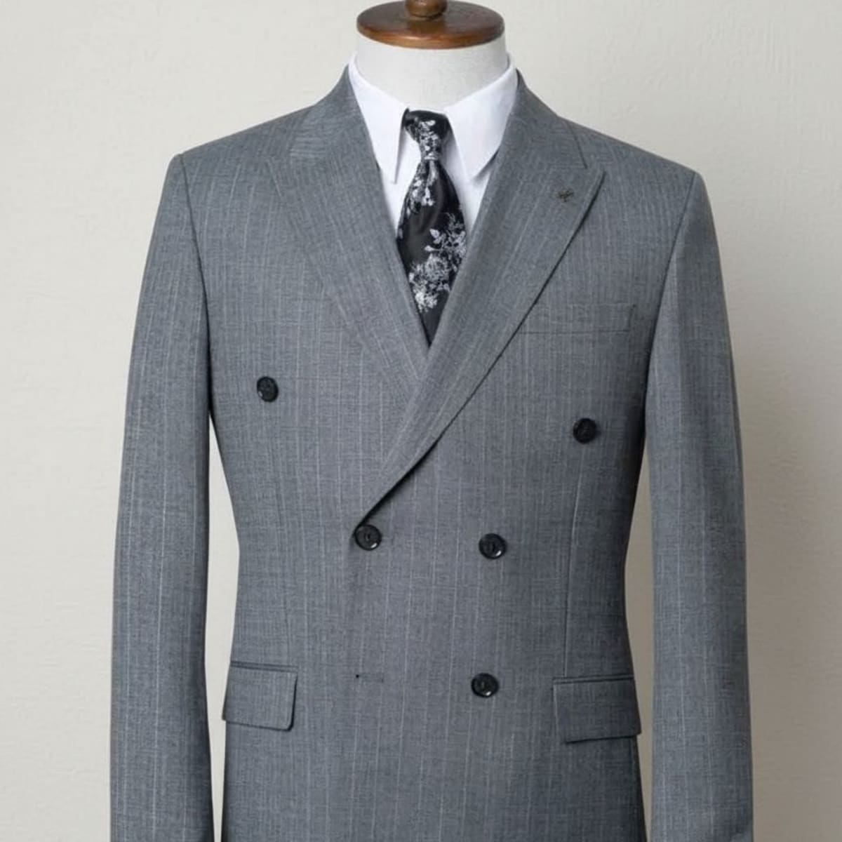 Ash Coloured Double Breasted Suit