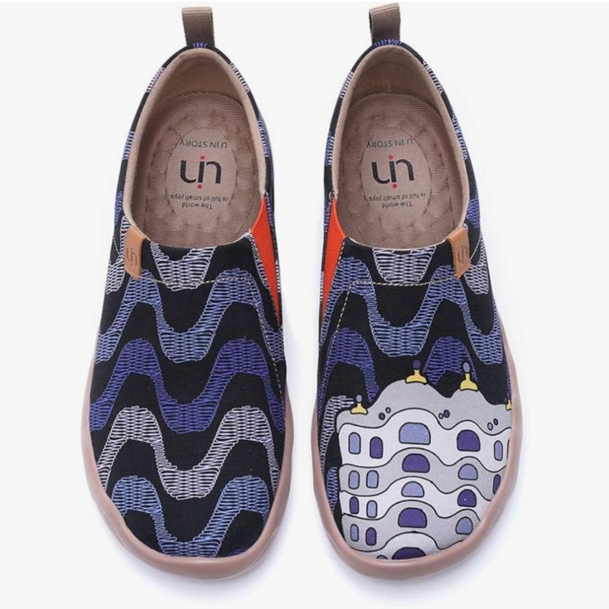 UIN Men's Walking Travel Shoes Slip On Canvas Casual Loafers Lightweight Comfort Fashion Sneaker Happy Doggies, view 3