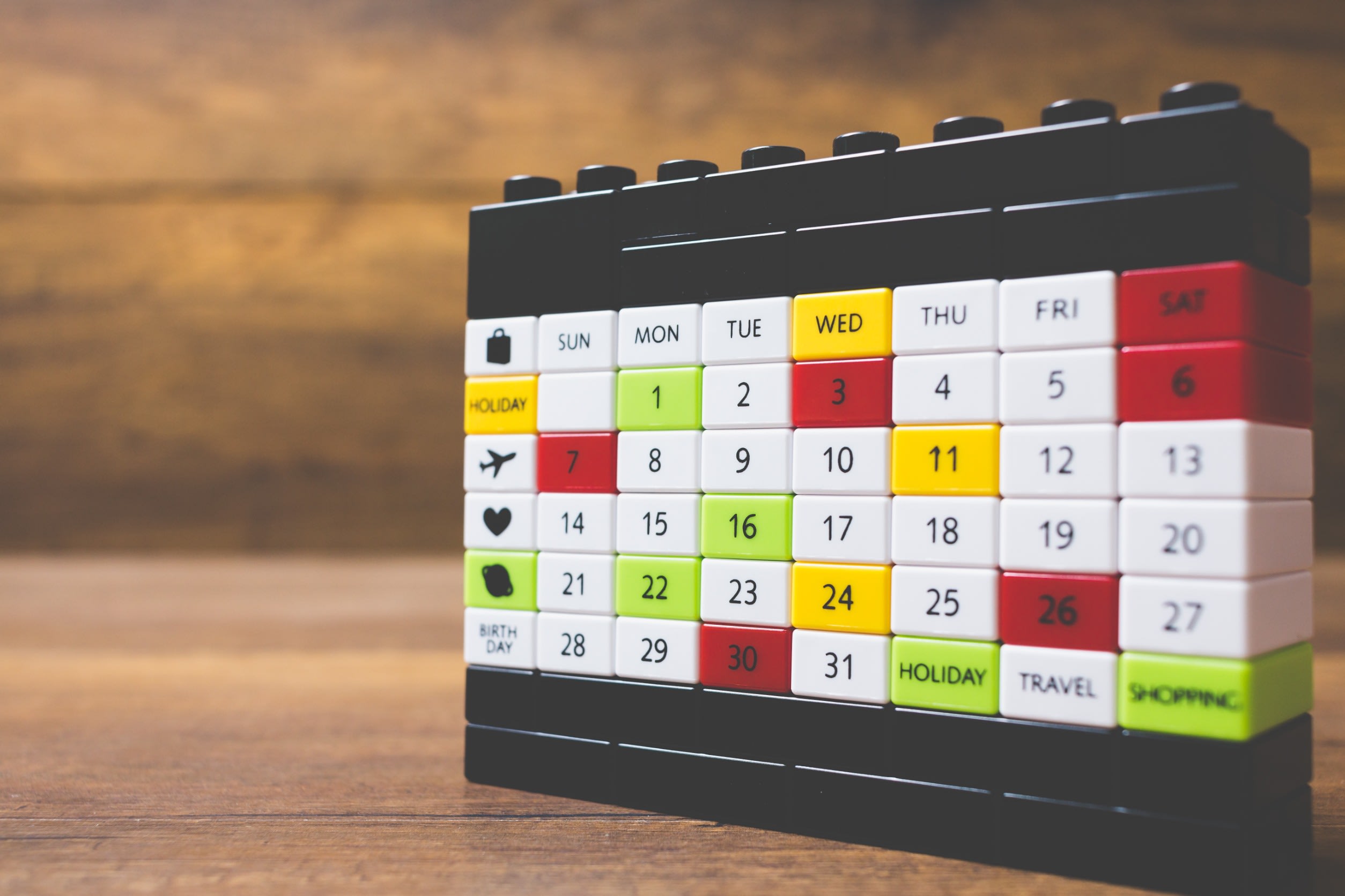 Calendario frecuencia masajes