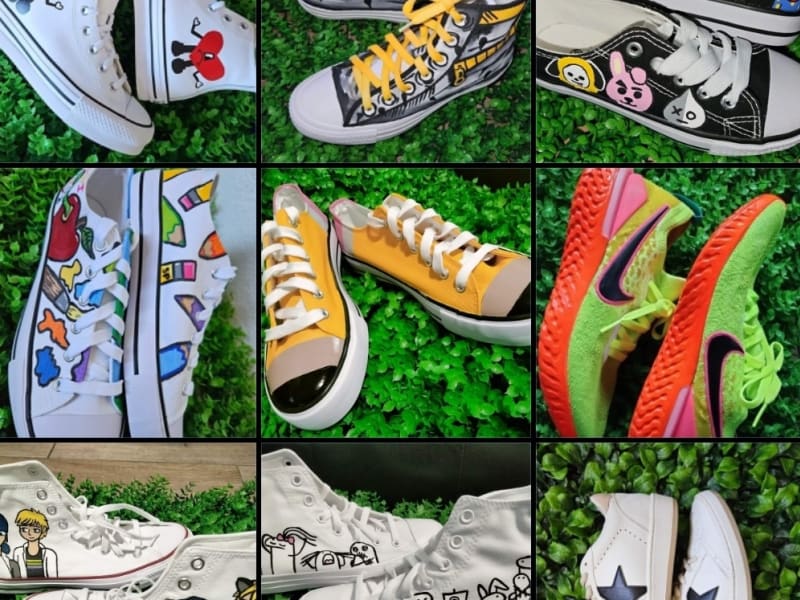 Trabajo artesanal de TENIS PINTADOS PR
