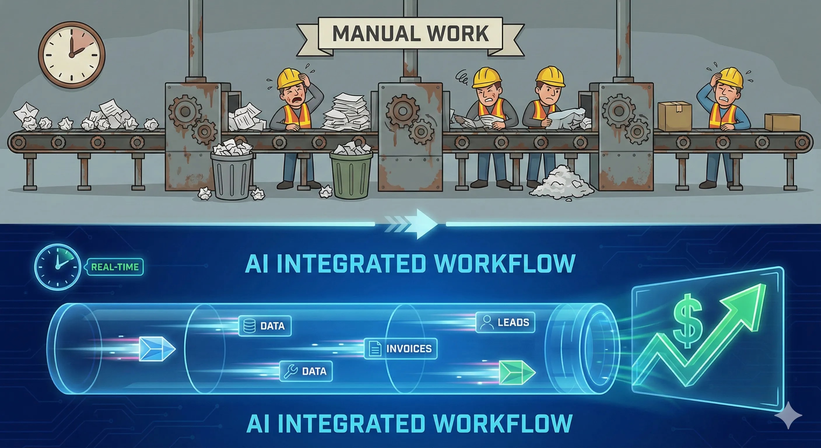 Manual work vs ai workflow