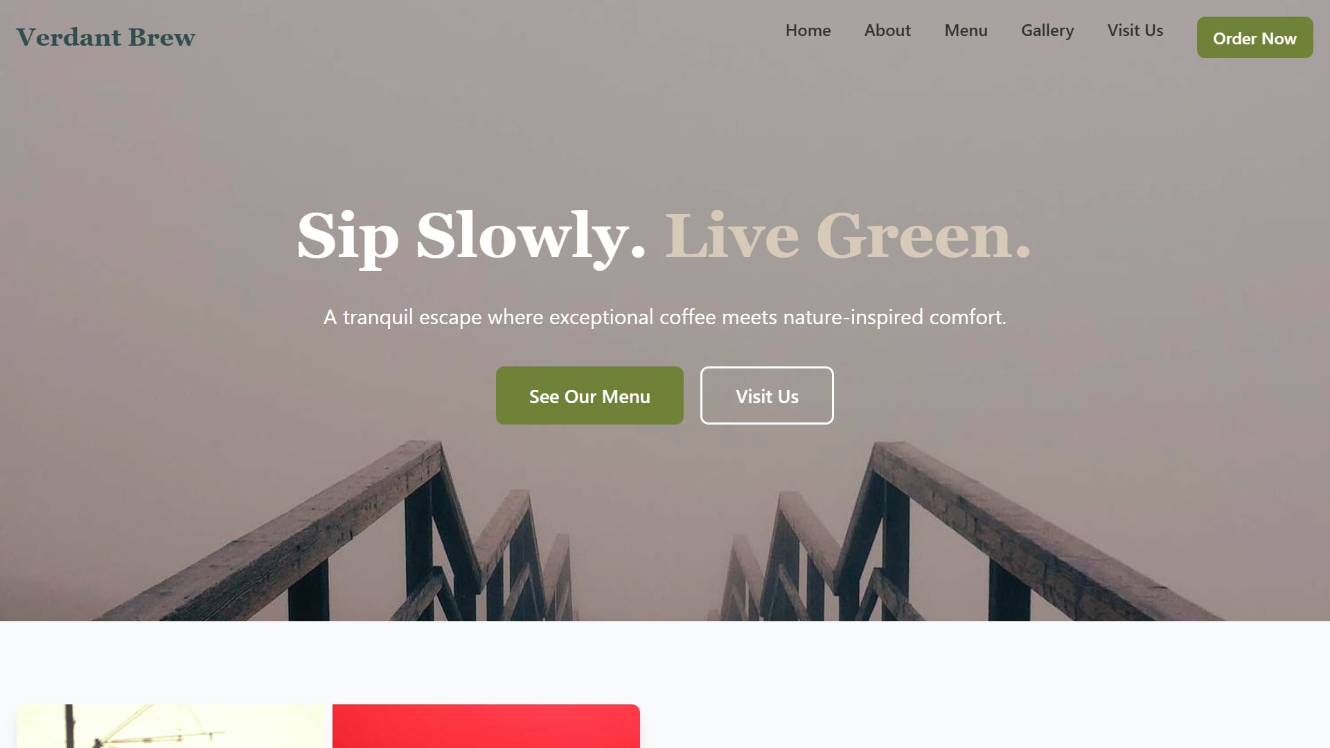 Verdant Brew Cafe Landing Page