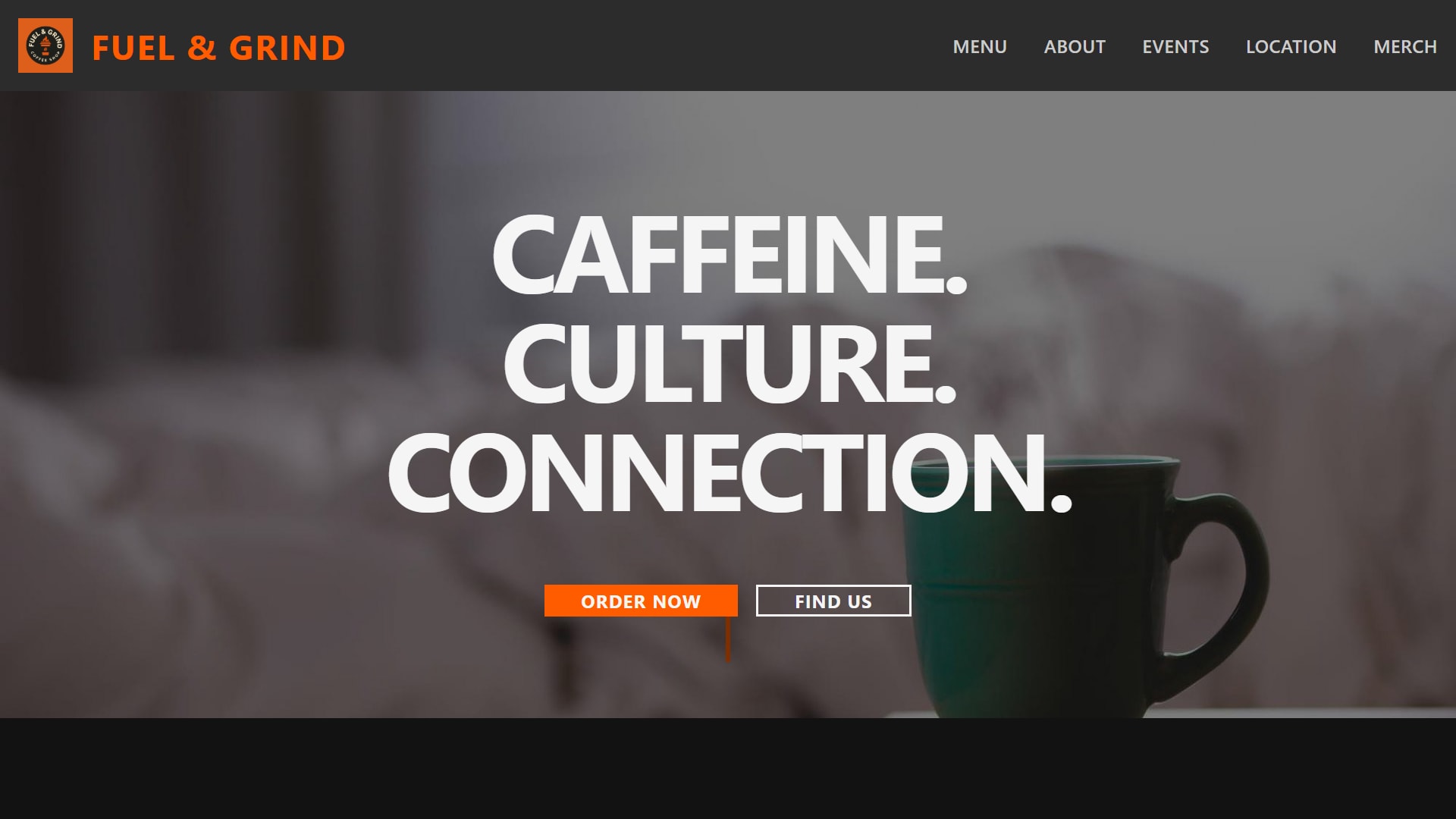 Fuel & Grind Cafe Landing Page
