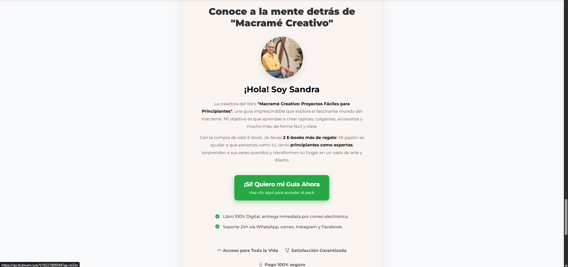 Vista móvil de Macramé creativo