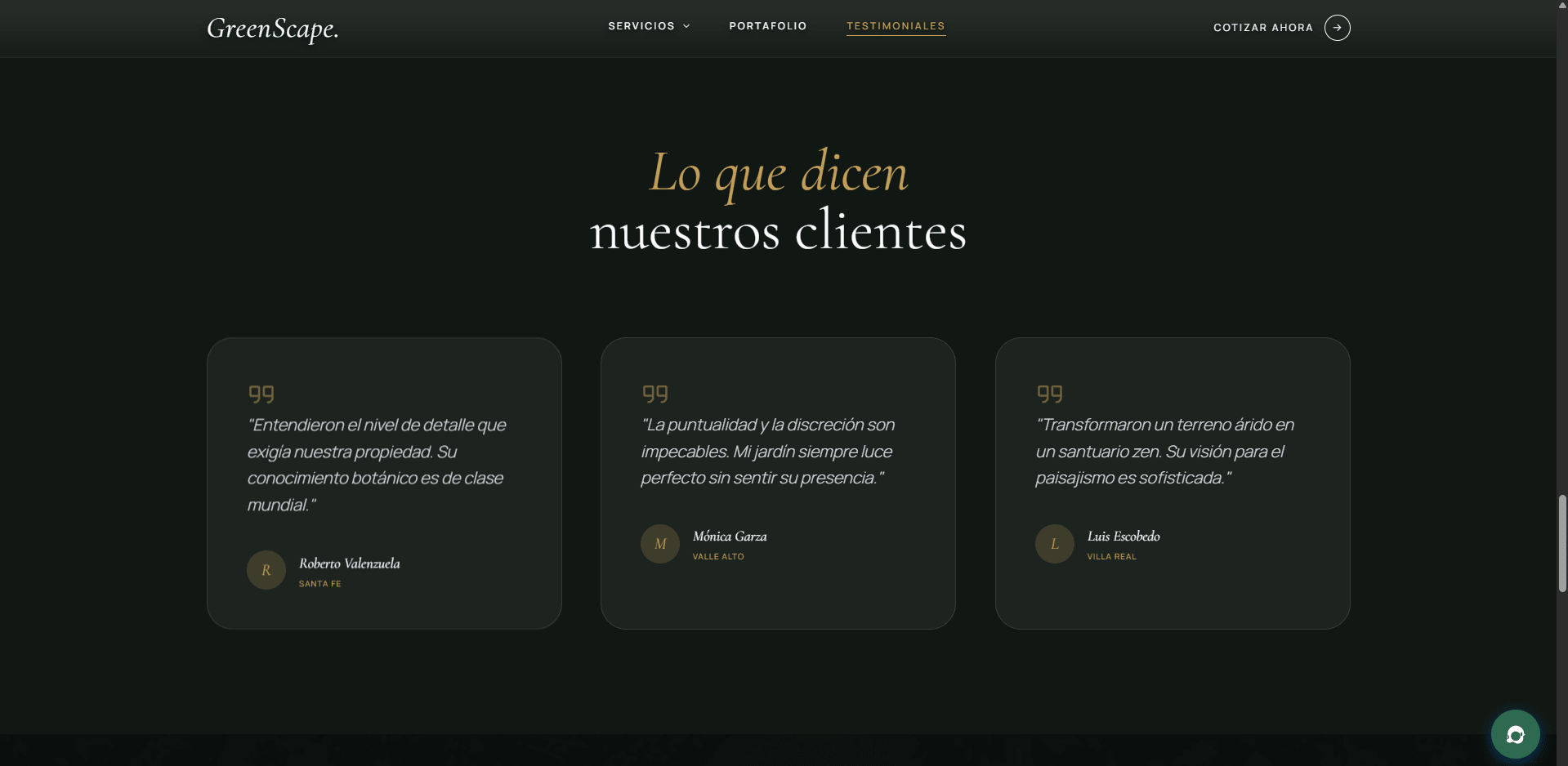 Portafolio de proyectos realizados por Greenscape