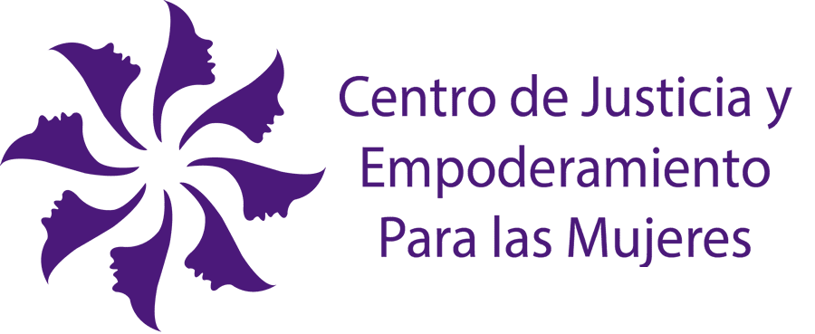 Logotipo de centro de justicia y empoderamiento para las mujeres