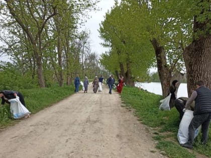 В рамках Всероссийского субботника очистили территорию карабулакского пруда