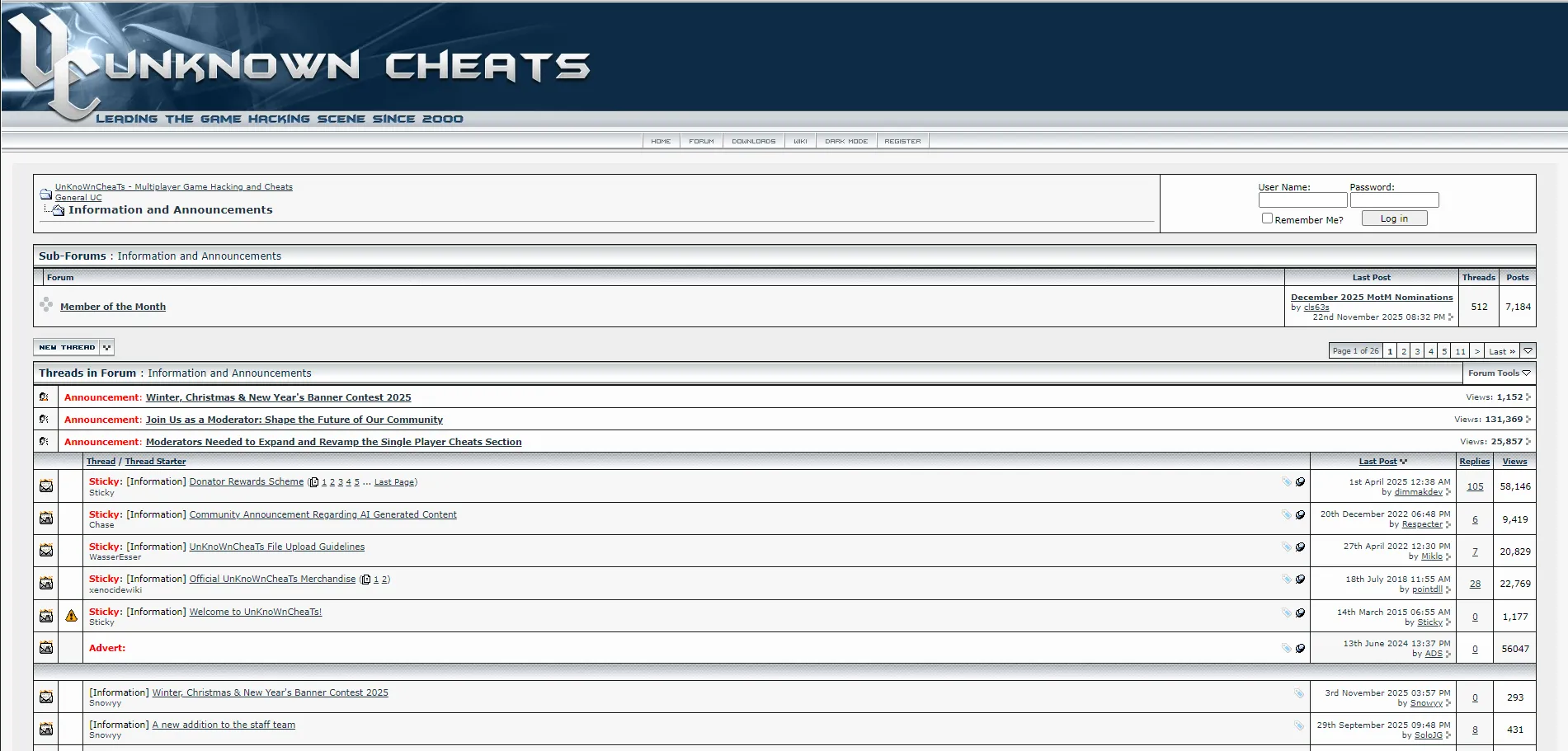 UnknownCheats cheat screenshot