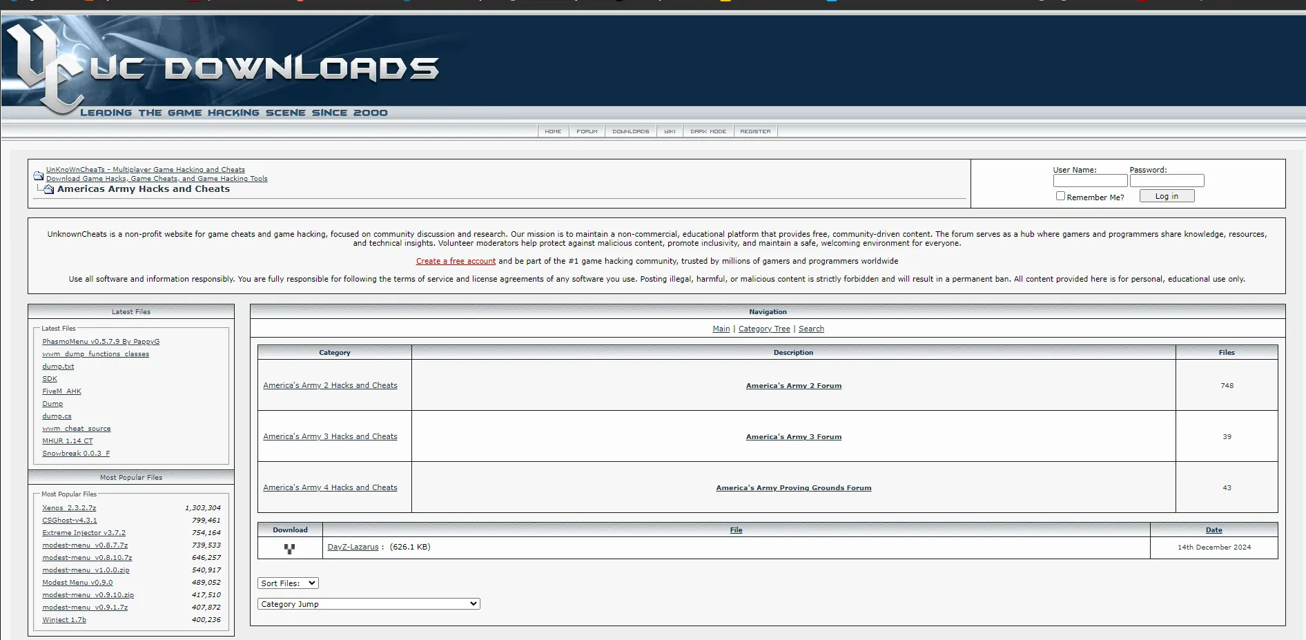UnknownCheats cheat screenshot