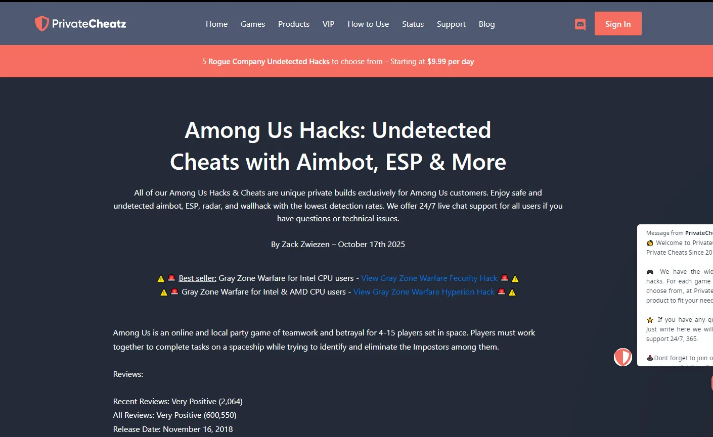 PrivateCheatz cheat screenshot