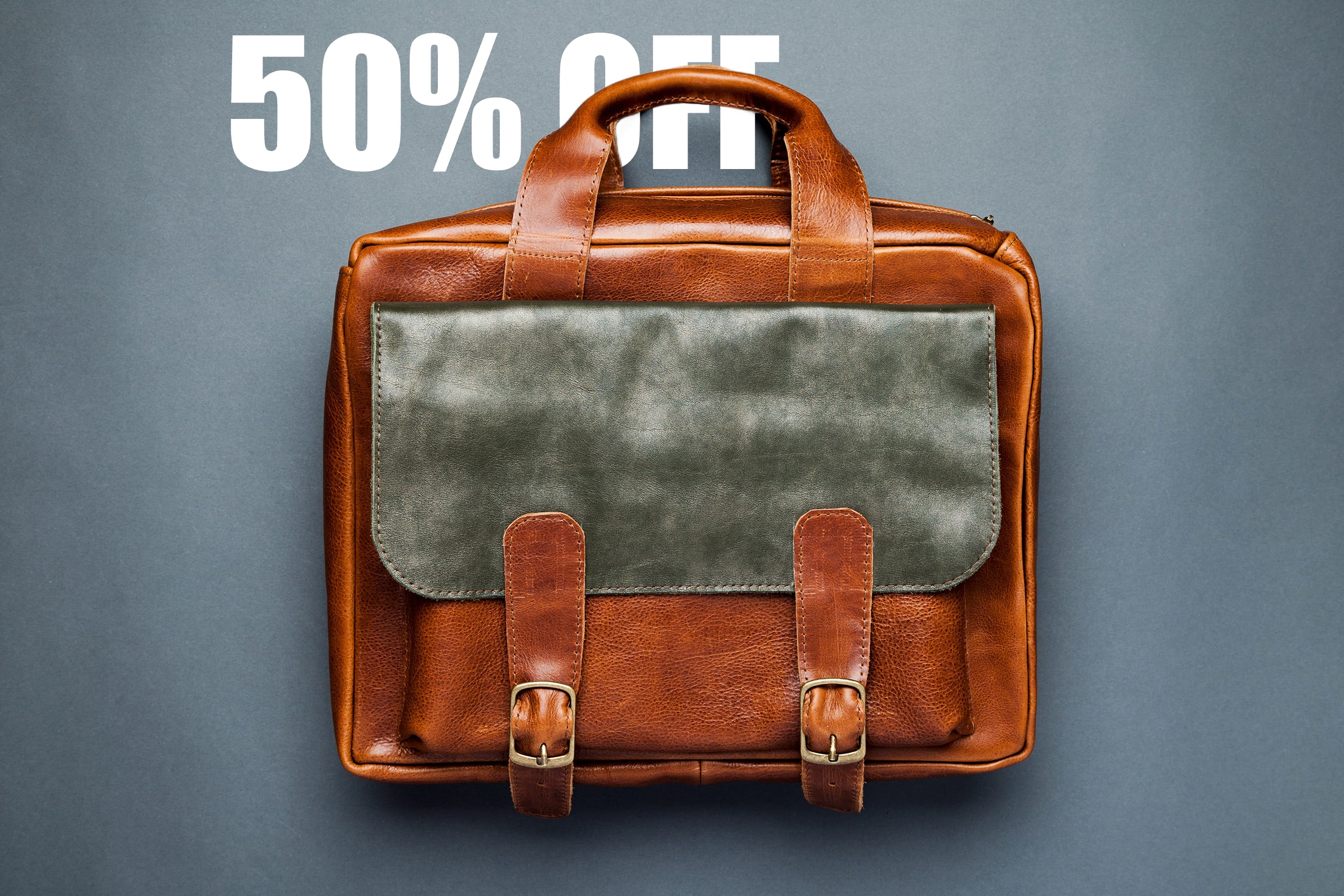 Leather bag gray