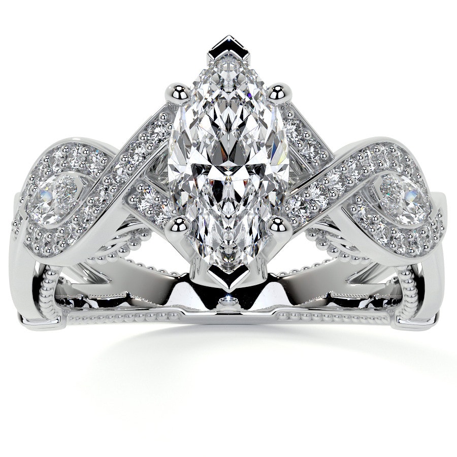 Marquise Split Shank Infinity Style Lab Grown Diamond Engagement Ring
