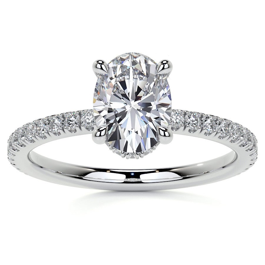 Oval Hidden Halo Lab Grown Diamond Engagement Ring