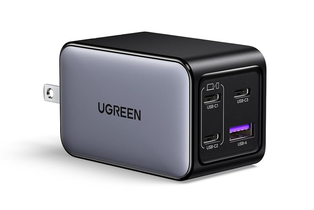 Cargador Ugreen Nexode 65W GaN, Cargador de 4 Puertos Tipo-C Rápido Compatible con MacBook