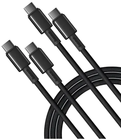 Cable Baseus USB-C a USB-C, 100 W, 1 metro.