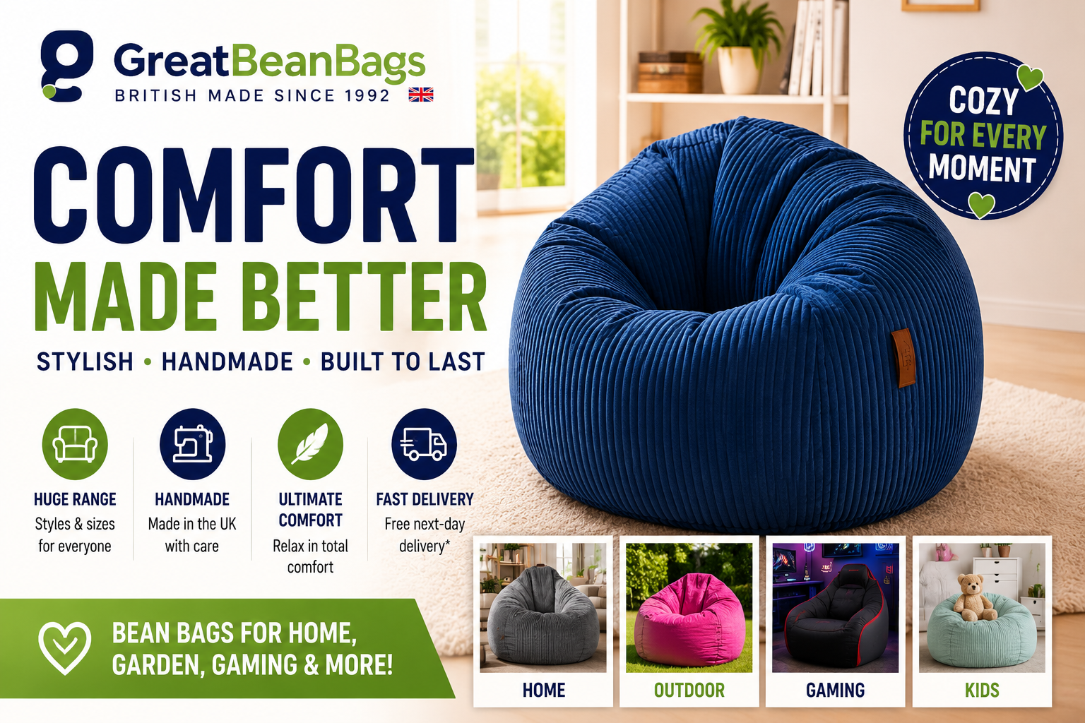 GreatBeanBags Review: Discover Stylish, Comfortable & Handmade Bean Bags in the UK