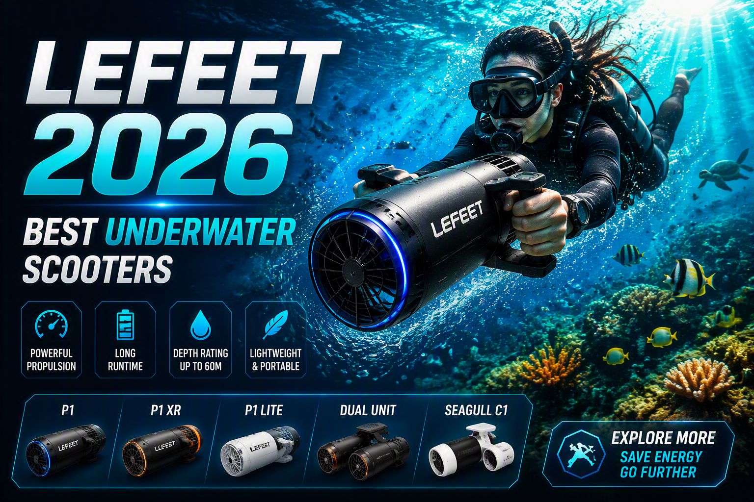 LEFEET Review 2026: Best Underwater Scooters for Diving, Snorkeling & Water Adventures