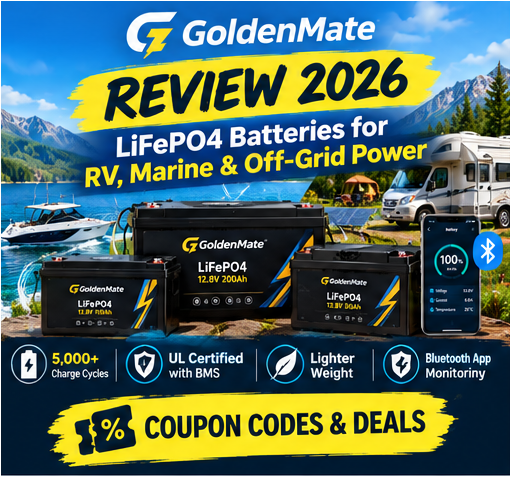 GoldenMate Review 2026: LiFePO4 Batteries for RV, Marine & Off-Grid Power