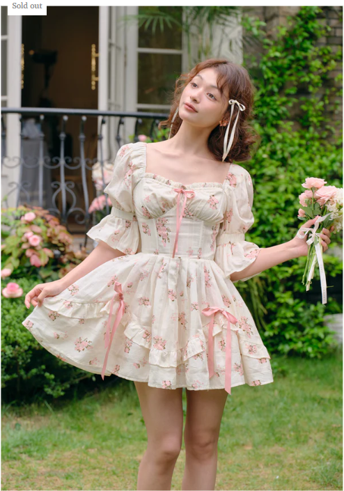 Rose's Smile Corset Dress II (Short)-Lacemade