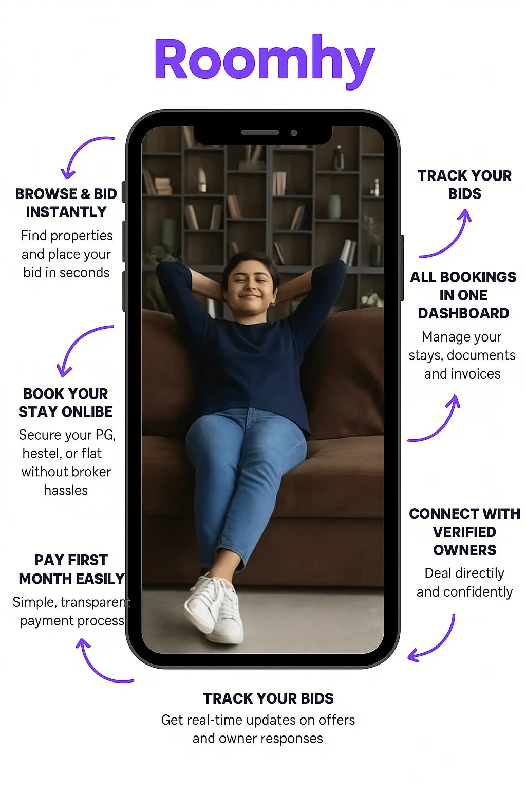 Roomhy App Screenshot with Features