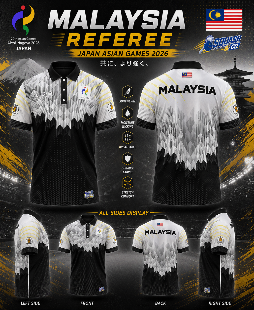 REFEREE WHITE BLACK POLO