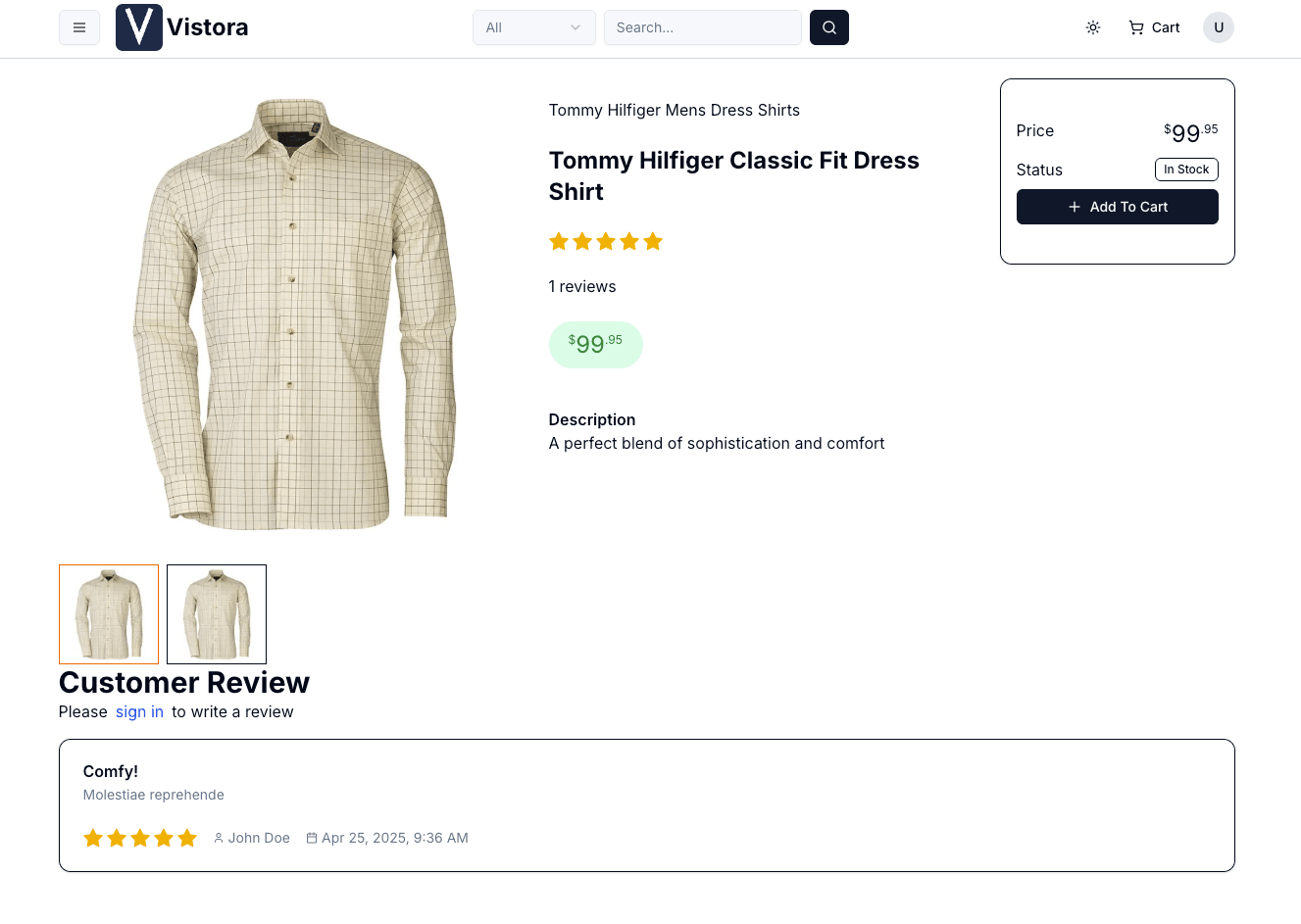 Vistora – E-commerce Web App