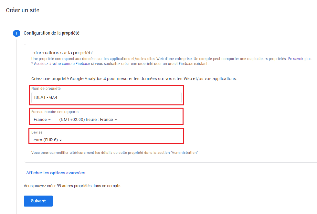 comment créer et configurer une nouvelle propriété Google Analytics 4