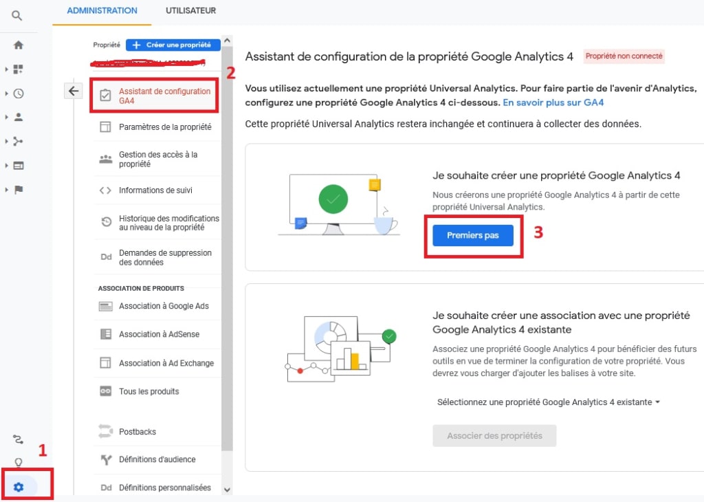Configurer GA4 via l'assistant de configuration