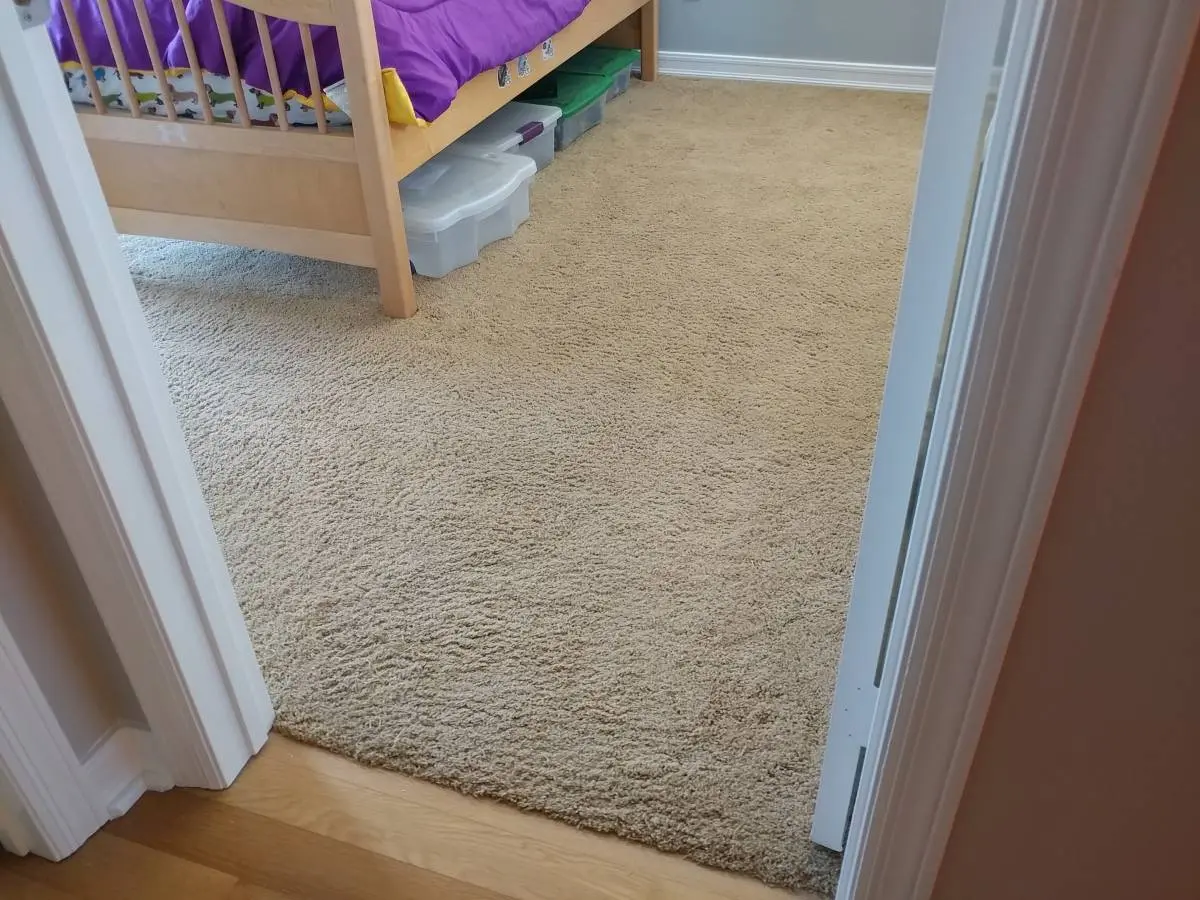 Bedroom carpet installation after