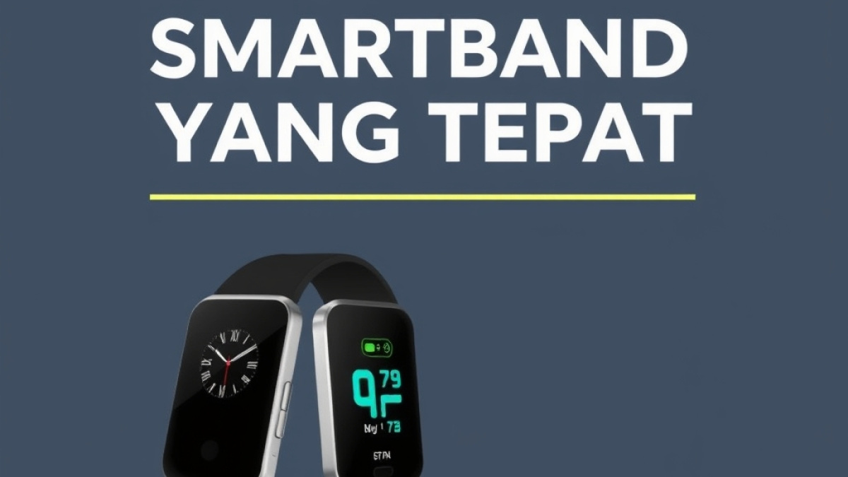 Ilustrasi perbandingan pilihan smartband dan perangkat wearable dengan fitur terbaru di pergelangan tangan