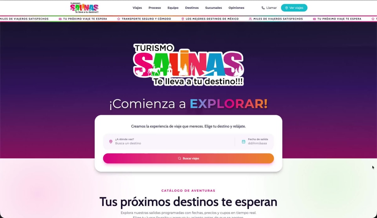 Interfaz de Turismo Salinas