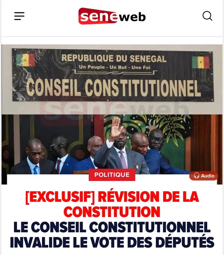 Le conseil constitutionnel a annule le vote des députés de ce dernier...