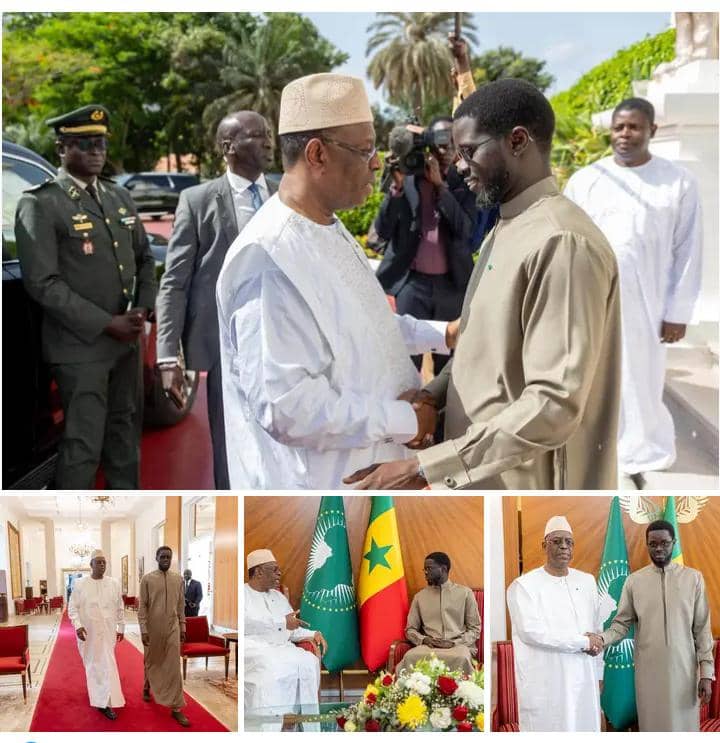 Son excellence M. Bassirou Diomaye Faye reçoit l'ancien Président de la République du Sénégal M. Macky Sall 