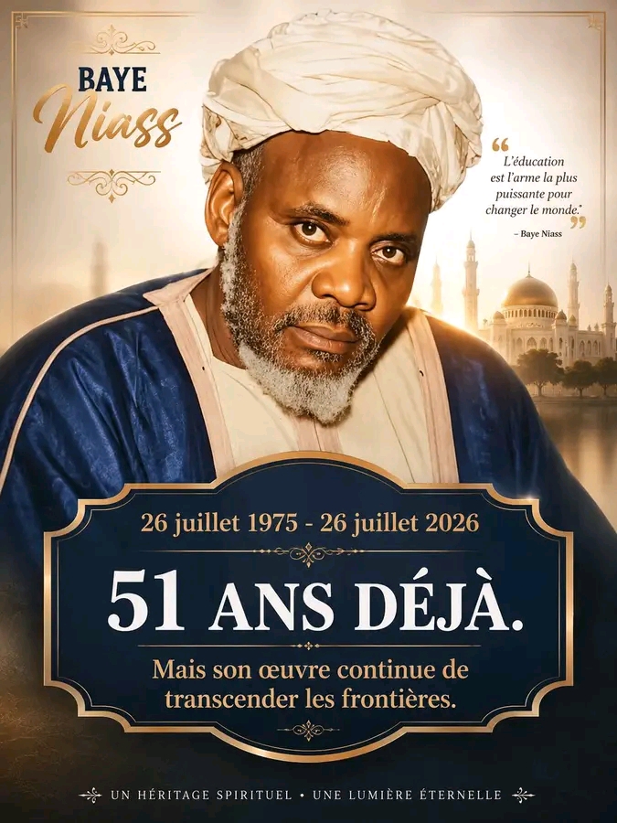 Le 26 juillet 1975, le Sénégal perdait l’une des plus grandes figures de son histoire religieuse. Cheikh Al Islam El Hadji Ibrahima Niass, affectueusement appelé Baye Niass, s’éteignait à Londres à l’âge de 75 ans. 