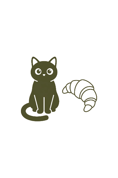Cat with croissant