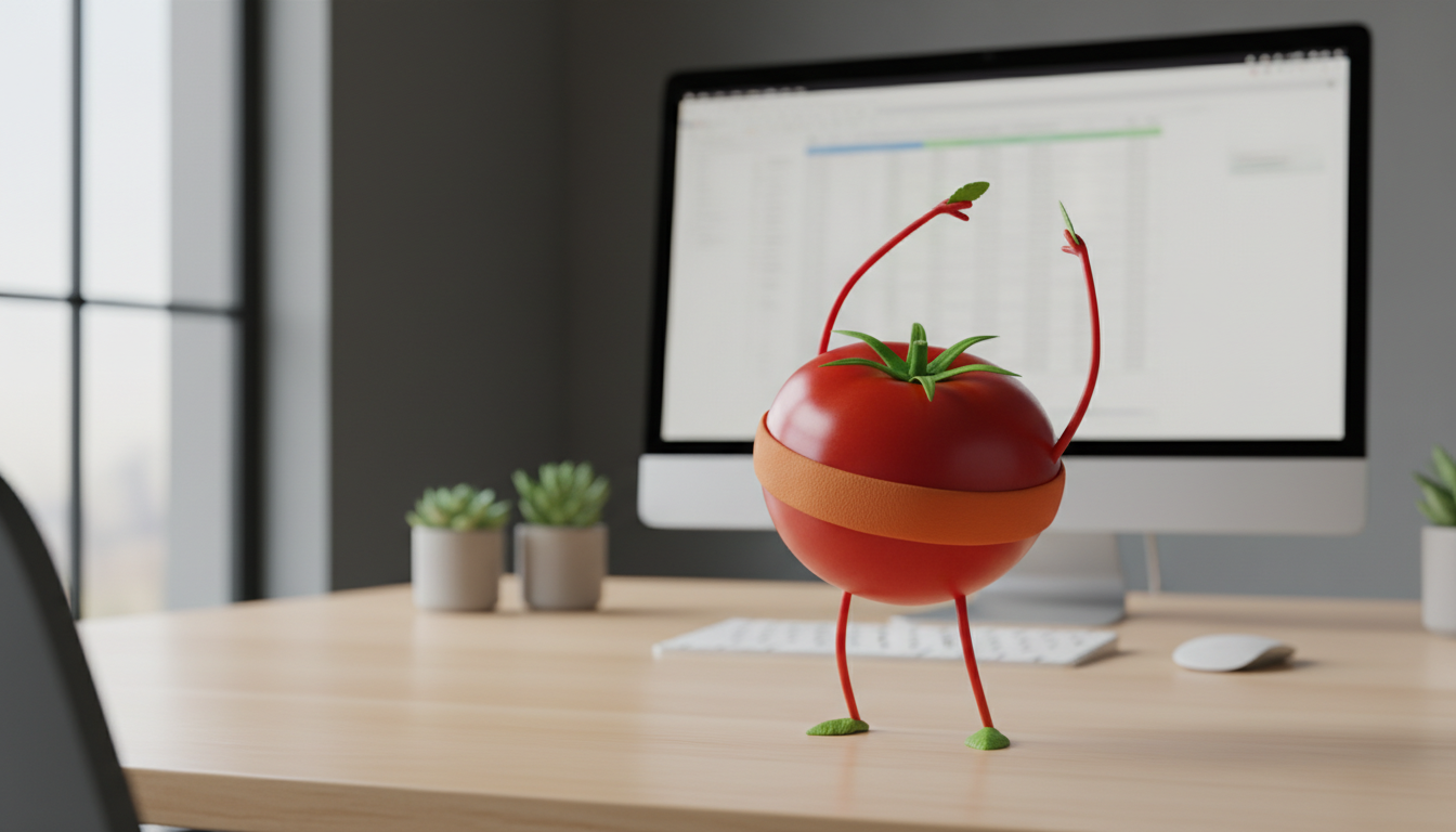 Office worker doing a quick standing stretch at their desk