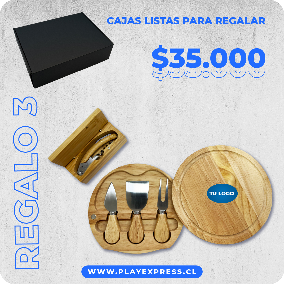 Tabla de Queso Personalizada con Cubiertos + Destapador