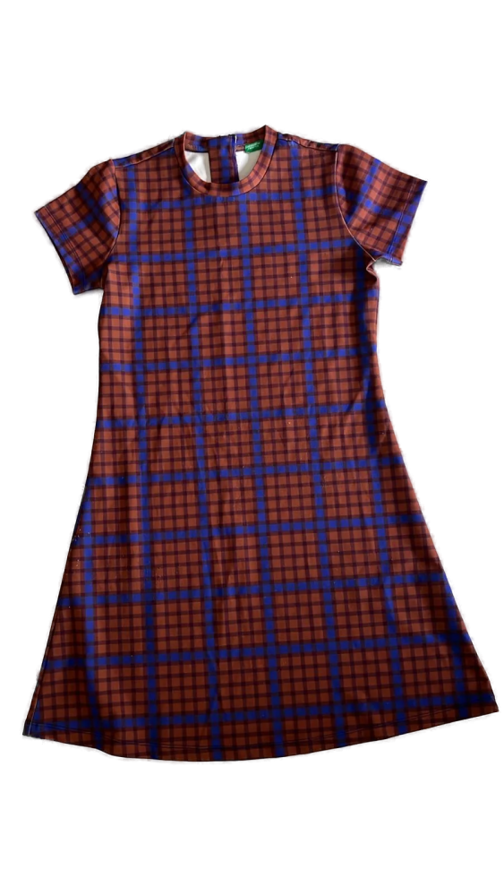 Checkered T-shirt Dress