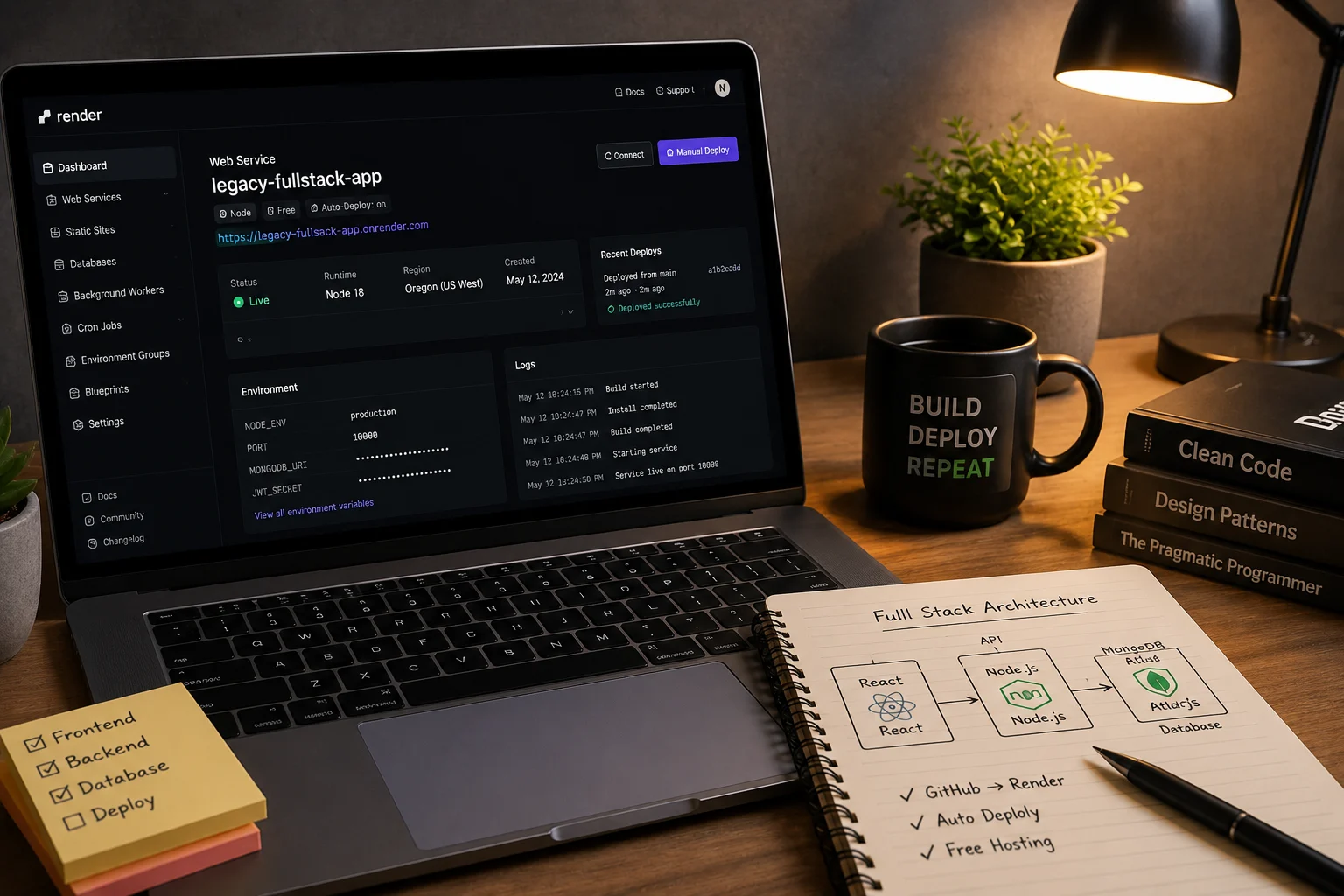 How to Deploy and Revive Legacy Full Stack Web Apps on Render Completely Free.
