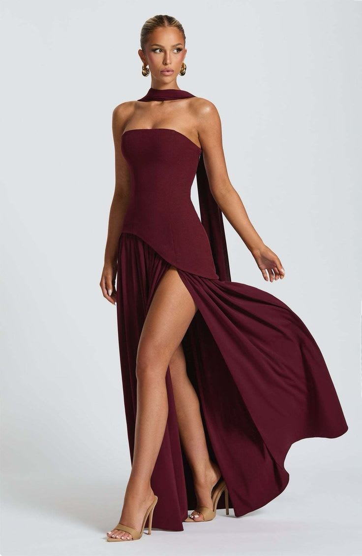 Corset Scarf Maxi Gown