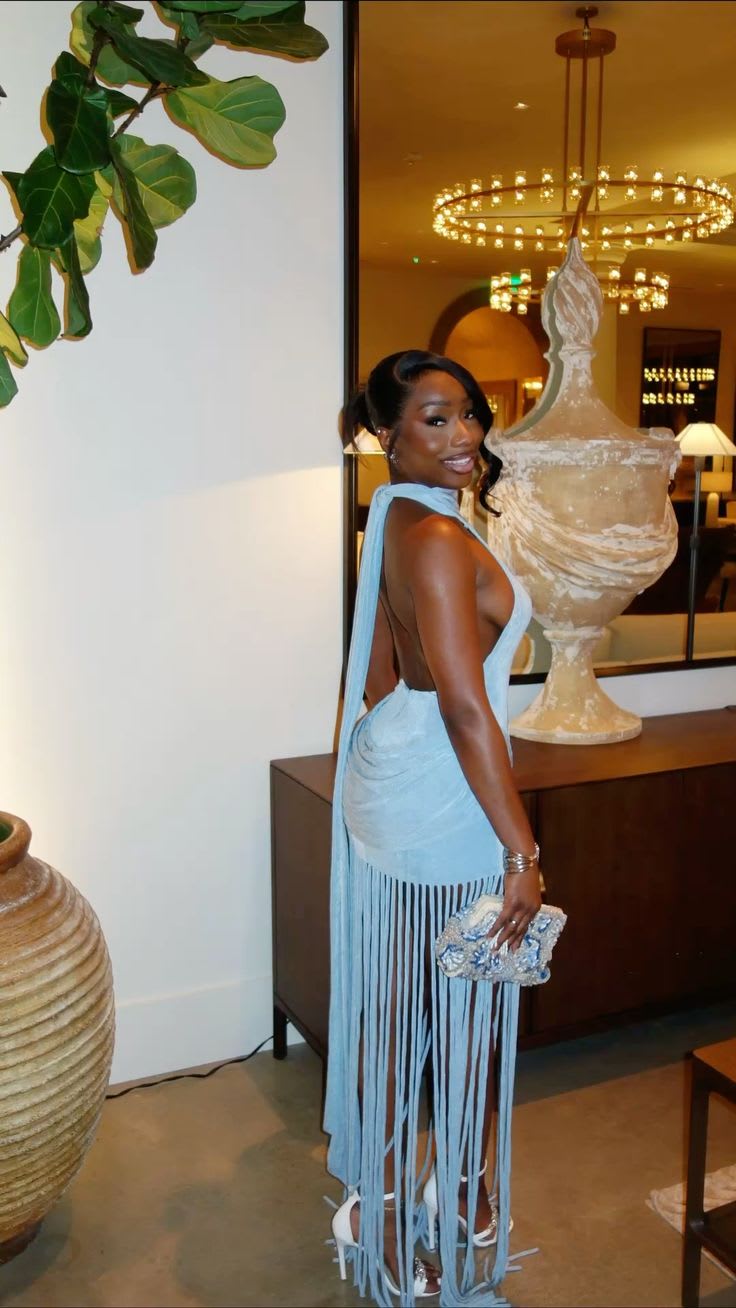 Fringe Halterneck Midi Dress — photo 3