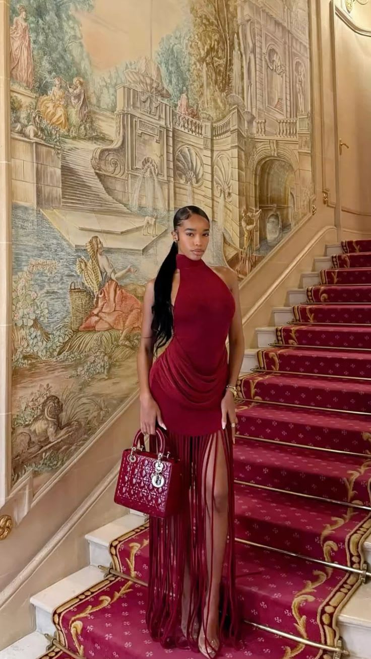 Fringe Halterneck Midi Dress — photo 4