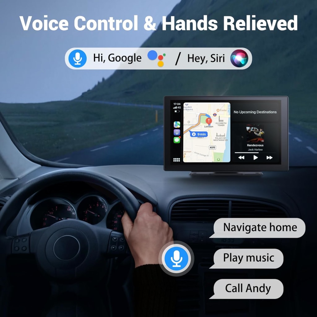Wireless Apple Carplay Screen for Car 4K Dash Cam