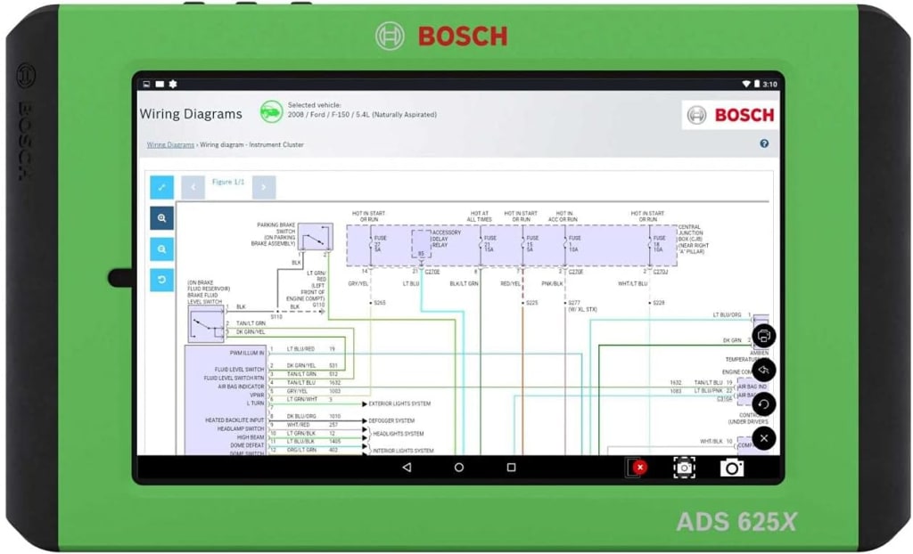 Bosch 3975 ADS 625x Next Generation Diagnostic Scan Tool with 10β High-Res Display, Full ADAS Capability, Wireless VCI, Multipurpose Docking Station, and Much More